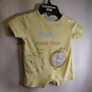 Baby Mommy's little alarm clock bodysuit neutral 100% cotton Preemie embroider